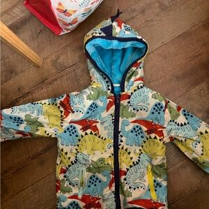 Kids Dinosaur Hooded Jacket - Multicolor Dino Print